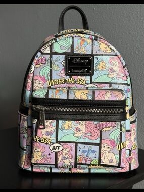 NWT Loungefly Disney The Little Mermaid Comic All Over Print (AOP) Backpack
